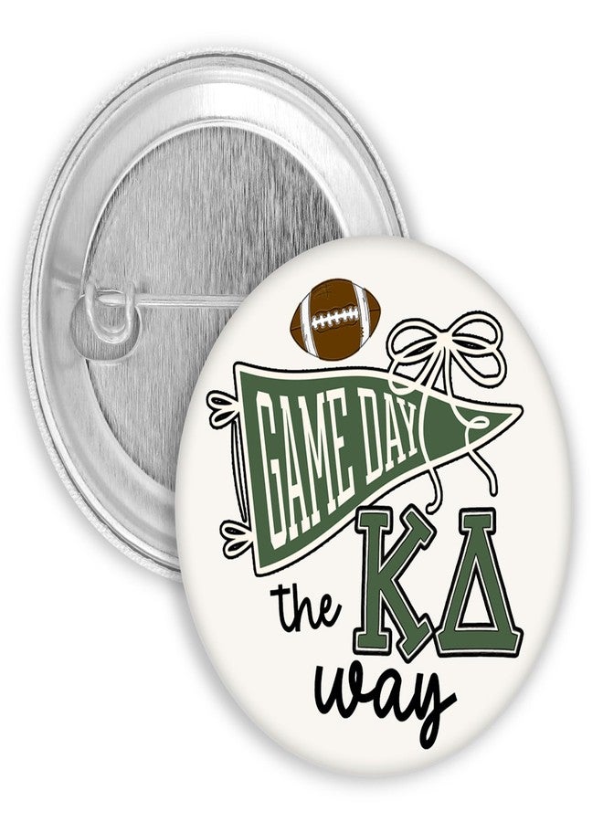 SCRAPHEART Kappa Delta Sorority Buttons - Licensed KD Game Day Pin & Heart Gingham Button Set - Cute Greek Life Accessories - Big Little Gift, Sorority Bid Day Favor, Kappa Delta Merch & KD Sorority Gifts - Image 2